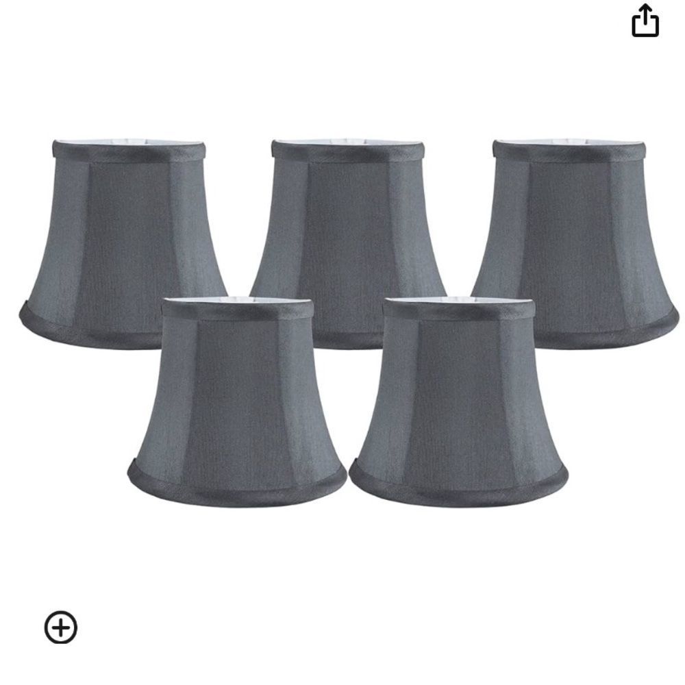 Chandelier Light Shades Set Of 5 Clip On Faux Silk Gray